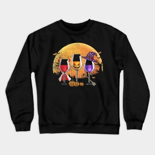 Three wine glasses Halloween Shirt Pumpkin Halloween gifts Crewneck Sweatshirt